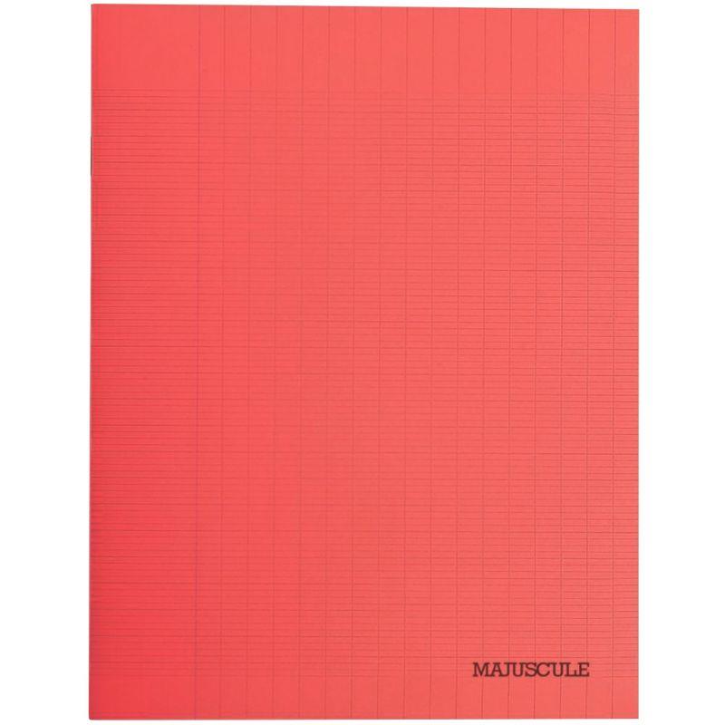 Image de  Piqûre 48 pages MAJUSCULE, format 17x22 cm, seyès 80g, couverture polypropylène rouge 