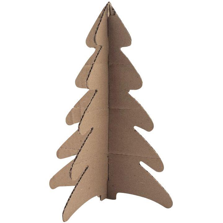 Image de  Lot de 15 sapins en carton brun, hauteur 24,5 cm 