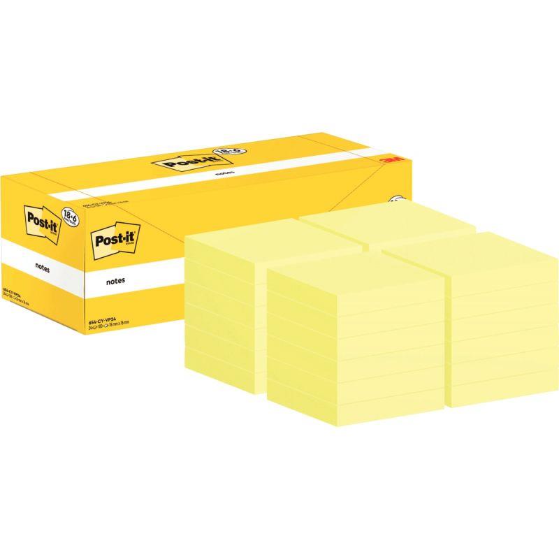 Image de  Boite de 24 blocs post-it format 76x76mm coloris jaune dont 6 gratuits 