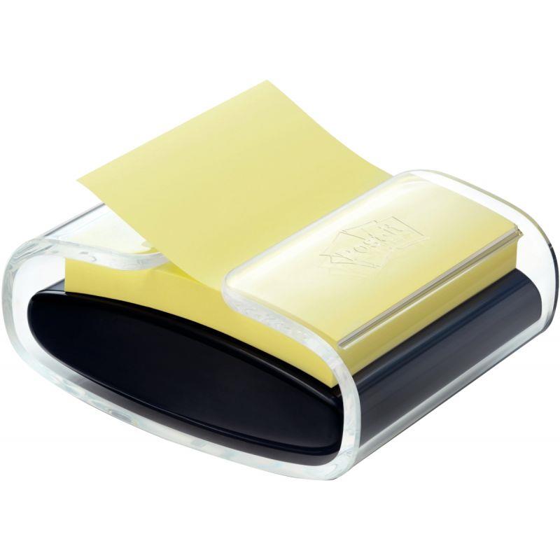Image de  Dévidoir noir Znotes + bloc notes notes en Z repositionnables format 76 x 76 mm coloris jaune 