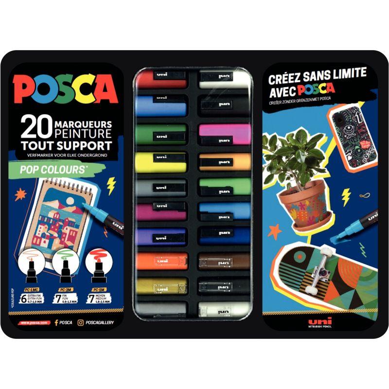 Image de  Mallette de 20 Posca Pop Colors 