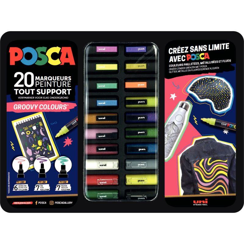 Image de  Mallette de 20 posca Groovy Colors 