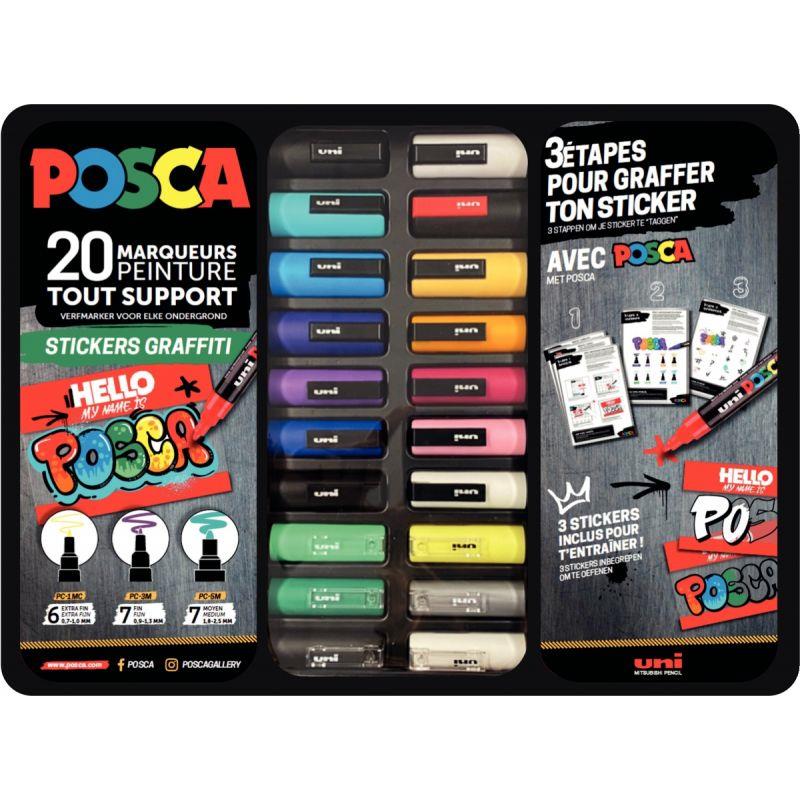 Image de  Mallette de 20 Posca Graffiti 