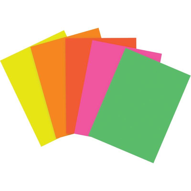 Image de  Paquet de 100 feuilles affiche 90 grammes format A4 5 couleurs fluo 