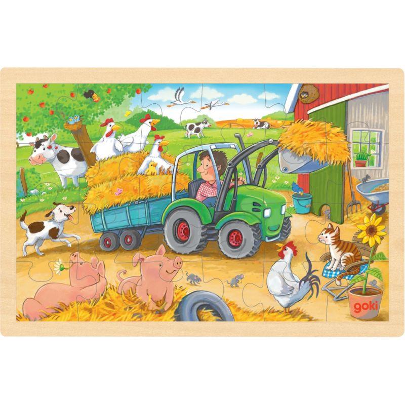 Ref. 58554, Lot de 4 puzzles à cadre en bois assortis, 24 pièces, marque N.C