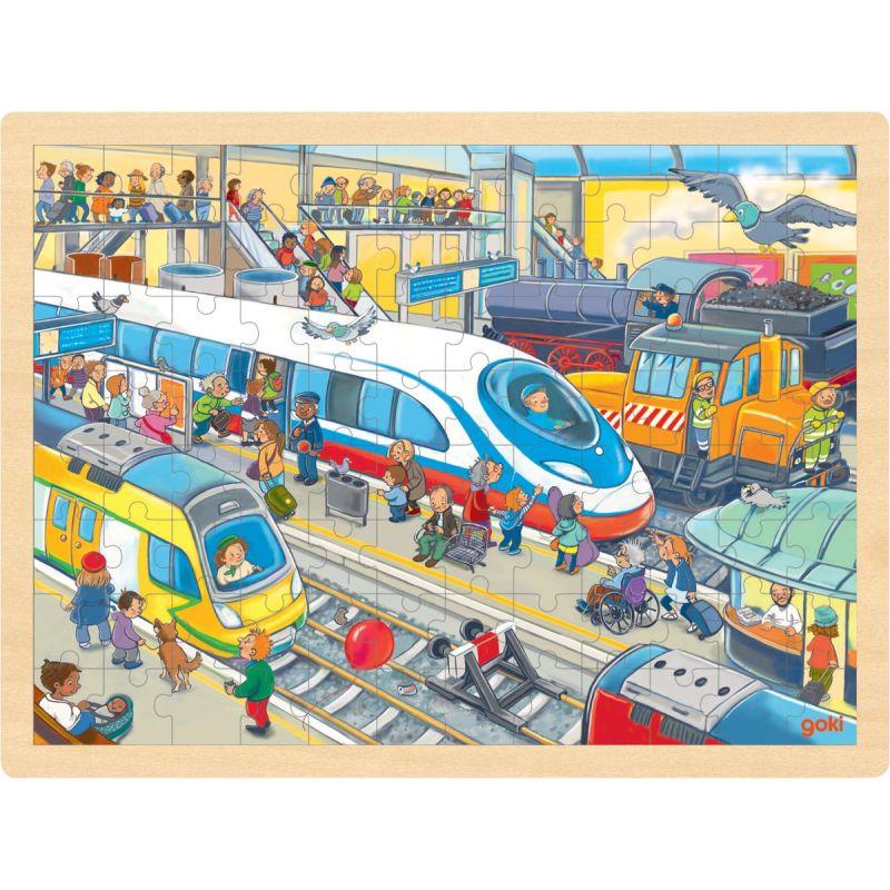 Image de  Lot de 4 puzzles à cadre en bois 96 pièces, thèmes divers (lot n°3) 