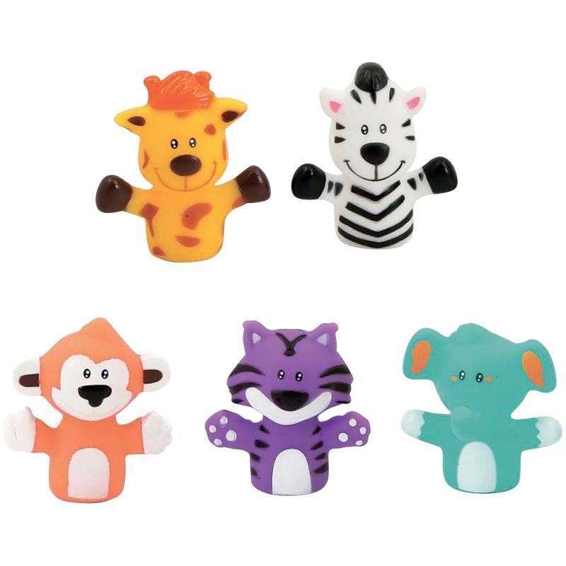 Image de  Lot de 5 marionnettes à doigts, la savane 