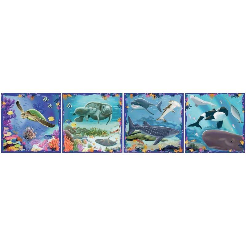 Ref. 58606, Boite de 4 puzzles UP progressifs, les animaux marins, marque RAVENSBURGER