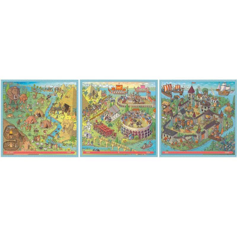 Ref. 58610, Boite de 3 puzzles UP progressifs, l''Histoire, marque RAVENSBURGER