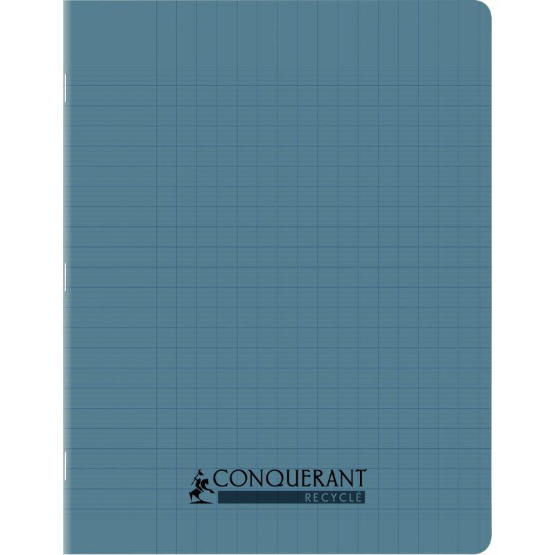 Image de  Piqûre 96 pages CONQUERANT RECYCLE format 17x22 cm, réglure seyès, couverture en polypropylène bleu 