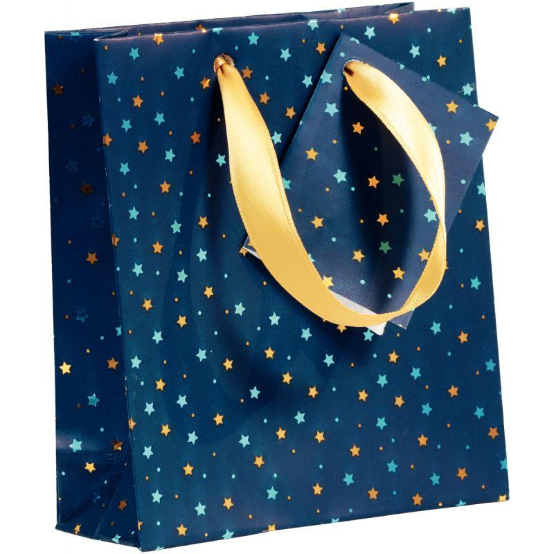 Image de  Lot de 5 sacs cadeaux 12x4x13cm bleu nuit 