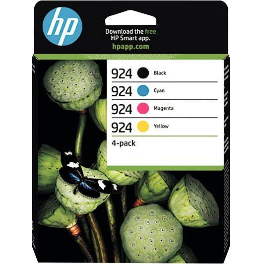 Image de  HP 924 pack de 4 cartouches d''encre noire, cyan, magenta et jaune authentiques (6C3Z1NE) 