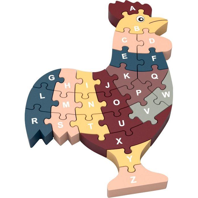 Image de  Puzzle coq lettres et chiffres 