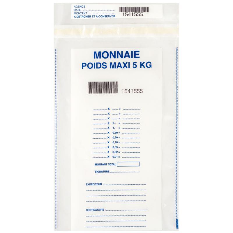 Image de  Lot de 100 sacs de sécurité pour monnaie 