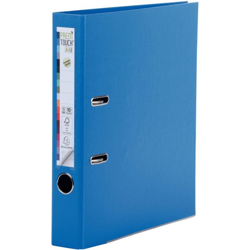 Image de  Classeur à levier PREM''TOUCH format A4+, dos 5 cm, bleu moyen 