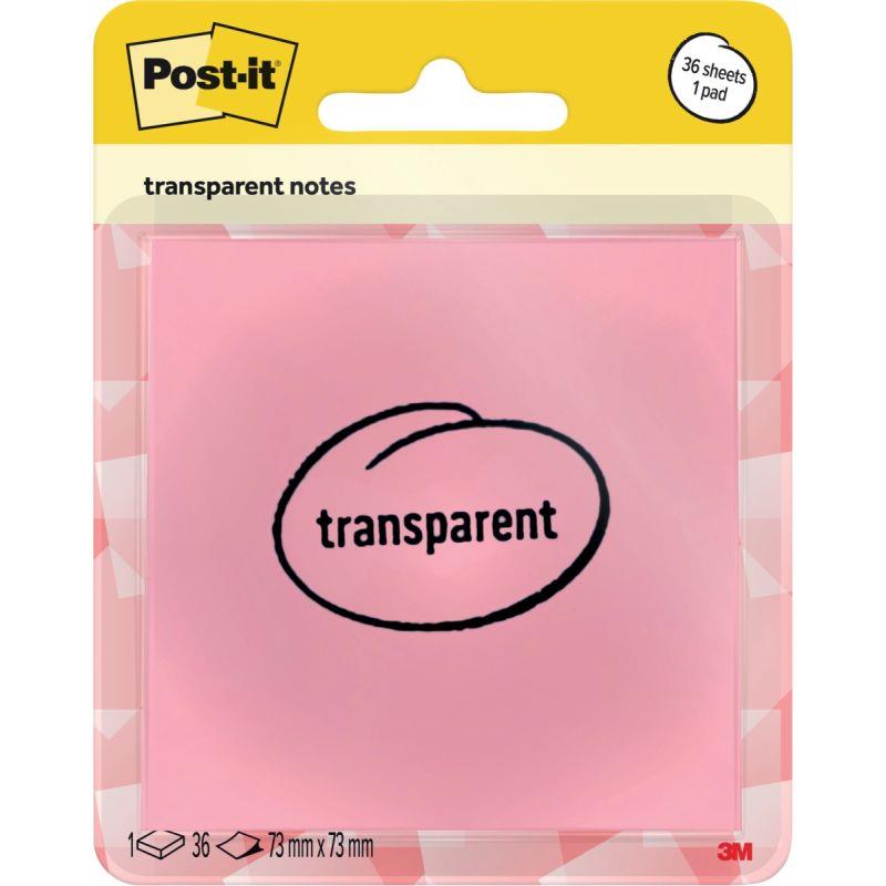 Image de  Bloc de 36 notes repositionnables transparentes 73 x 73 mm coloris papaye 