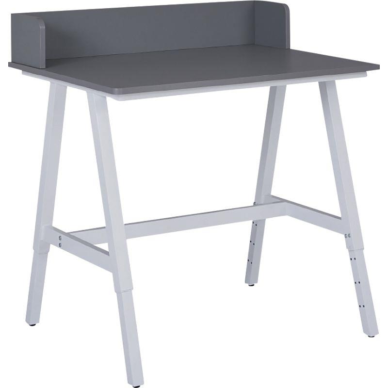 Ref. 59176, Bureau home office Emmelie plateau gris/piètement blanc, marque N.C