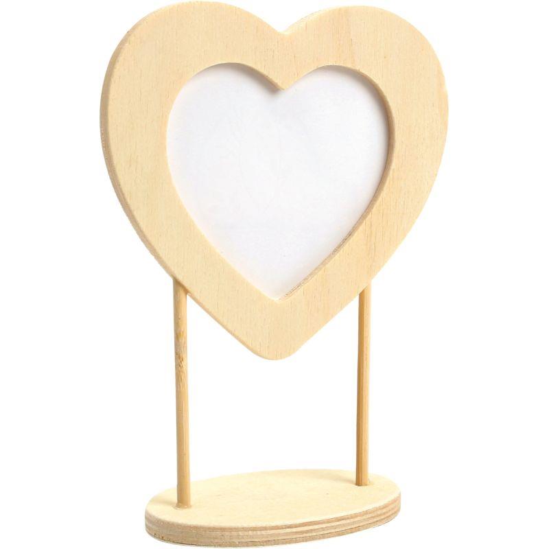 Ref. 59267, Cadre coeur sur pied en bois, marque N.C