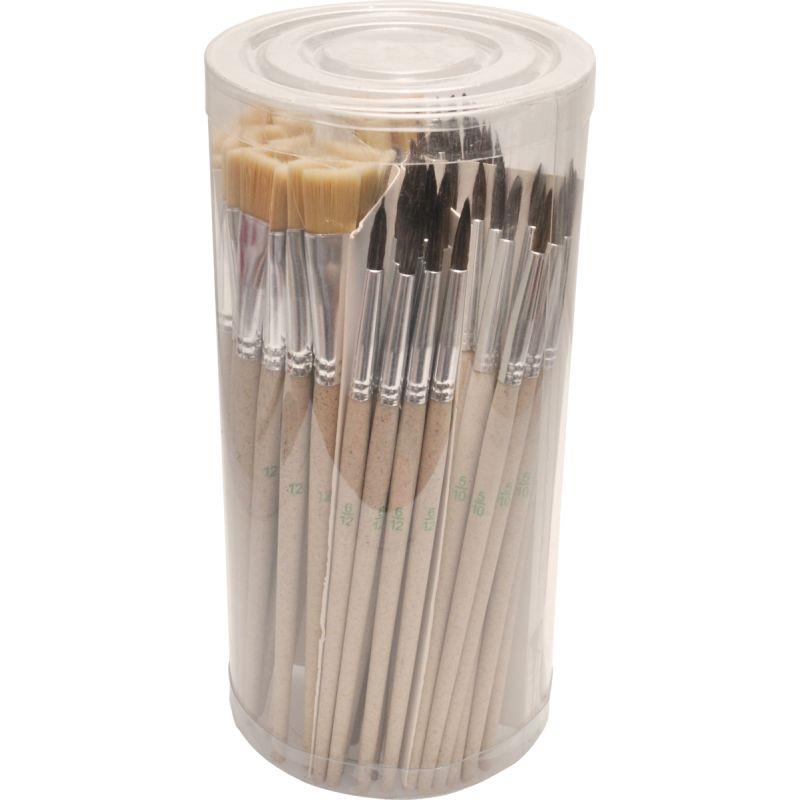 Image de  Pot de 72 pinceaux + brosses synthétique 