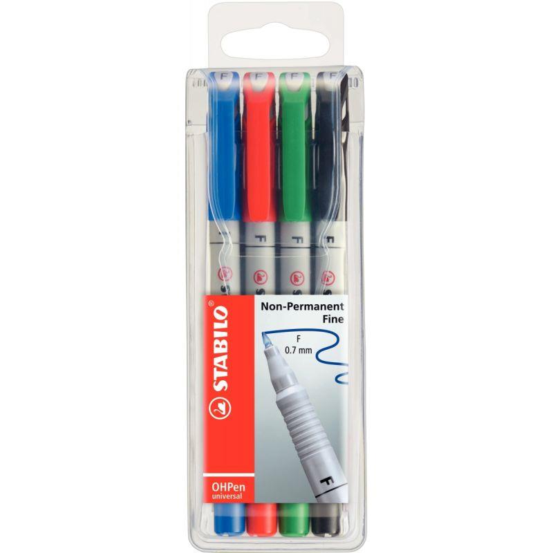 Image de  Pochette de 4 feutres Ohpen effaçables 0,7mm assortis 