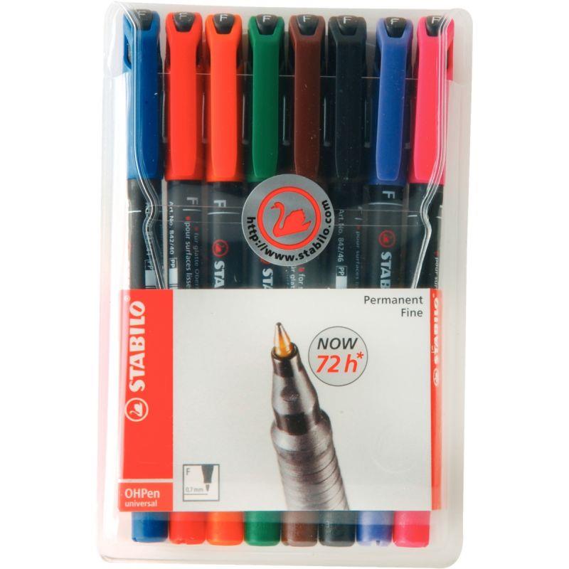 Image de  Pochette de 8 feutres OhPen permanent 0,7mm assortis 