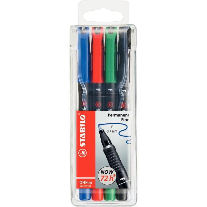 Image de  Pochette de 4 feutres OhPen permanent 0,7mm assortis 
