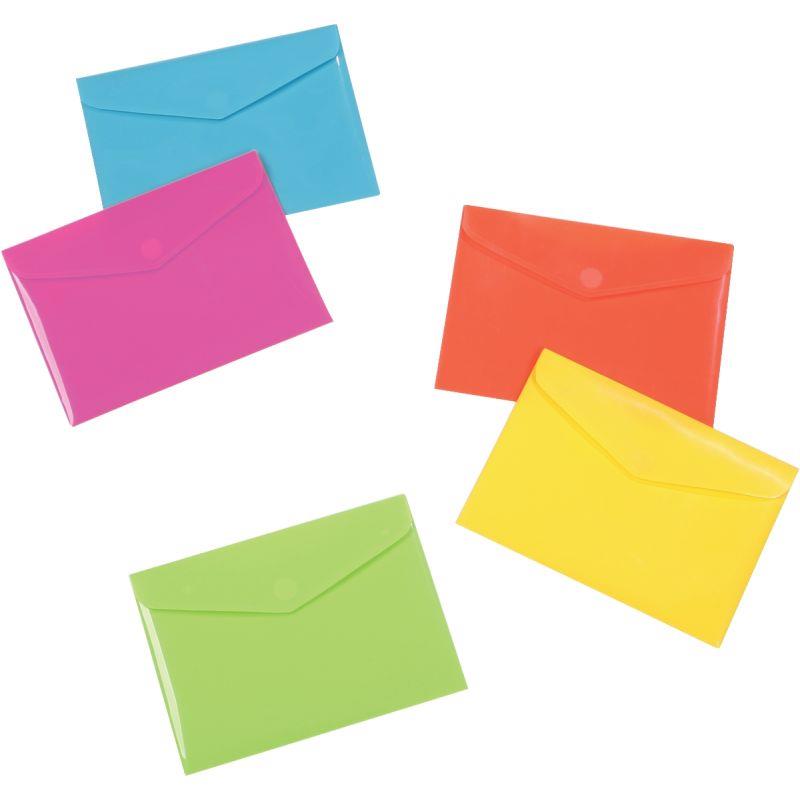 Image de  Pochette enveloppe HAPPY FLUO en polypropylène pour format A5, coloris assortis 