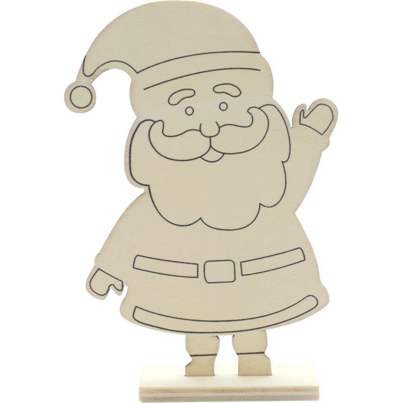 Image de  Lot de 10 Pères noël en bois a monter 