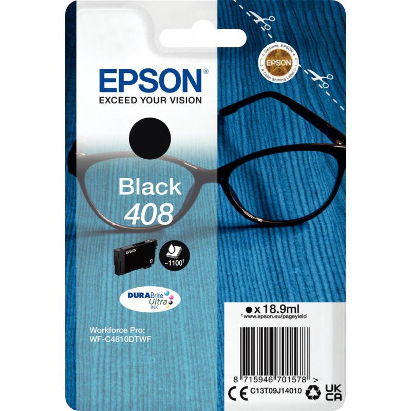 Image de  Epson LUNETTES / 408 cartouche jet d''encre noire authentique (T09J140) 
