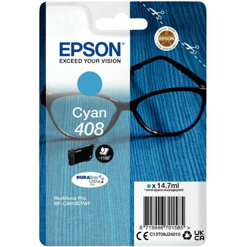 Image de  Epson LUNETTES / 408 cartouche jet d''encre cyan authentique (T09J240) 