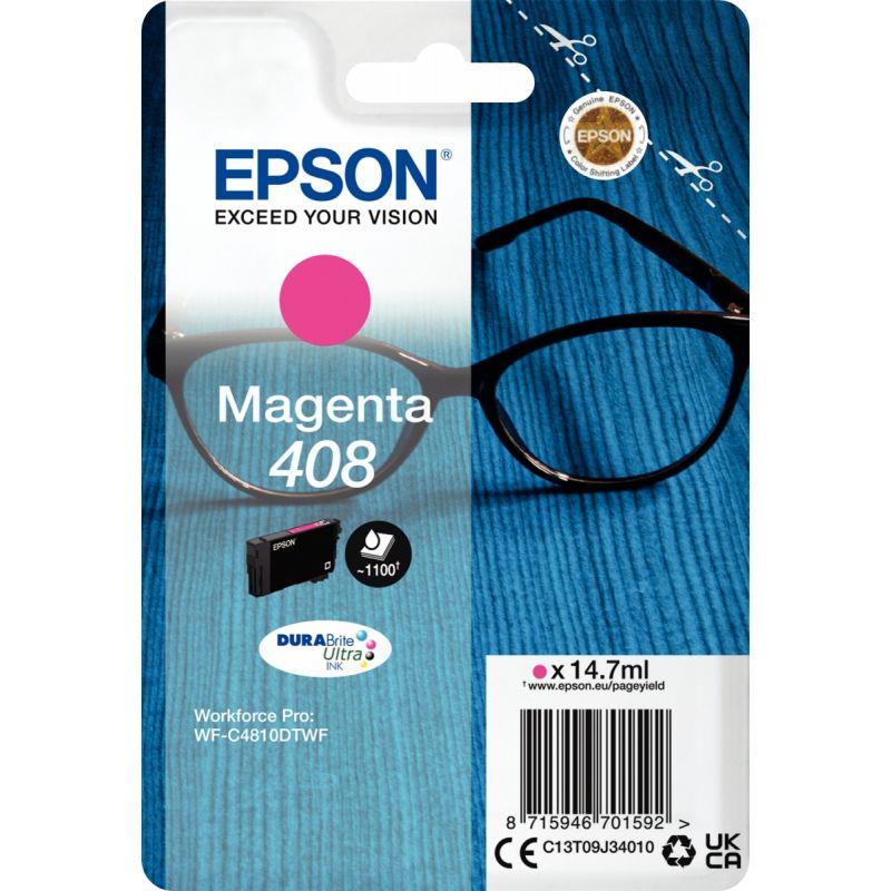 Image de  Epson LUNETTES / 408 cartouche jet d''encre magenta authentique (T07U340) 