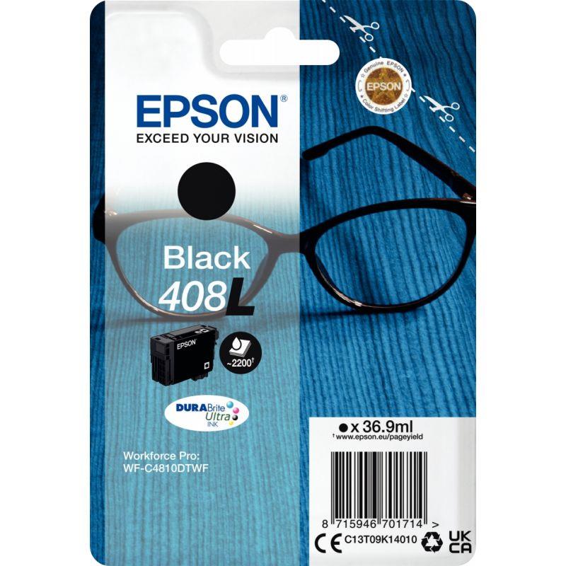 Image de  Epson LUNETTES / 408XL cartouche jet d''encre noire haute capacité authentique (T09K140) 