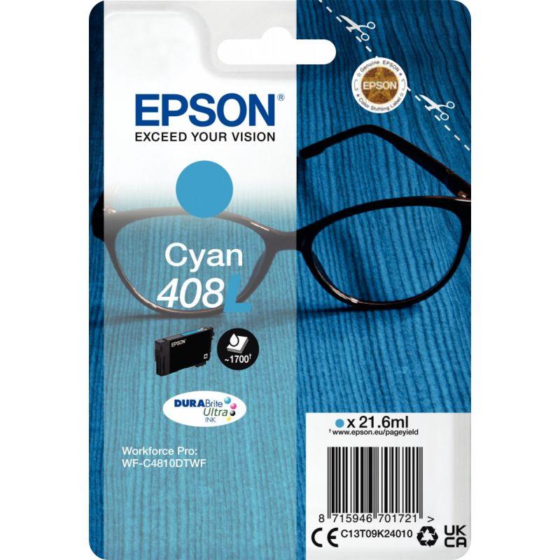 Image de  Epson LUNETTES / 408XL cartouche jet d''encre cyan haute capacité authentique (T09K240) 