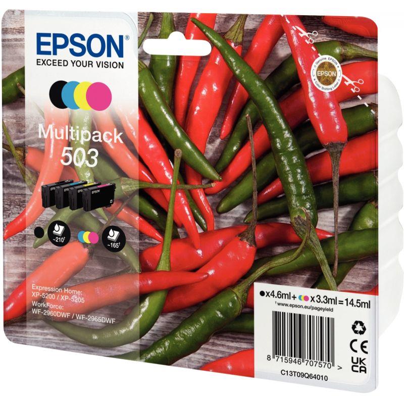 Image de  Epson PIMENT / 503 cartouche jet d''encre noire, cyan, magenta et jaune authentique (T09Q640) 