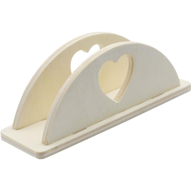 Ref. 59895, Porte serviettes en bois motif coeur, marque N.C