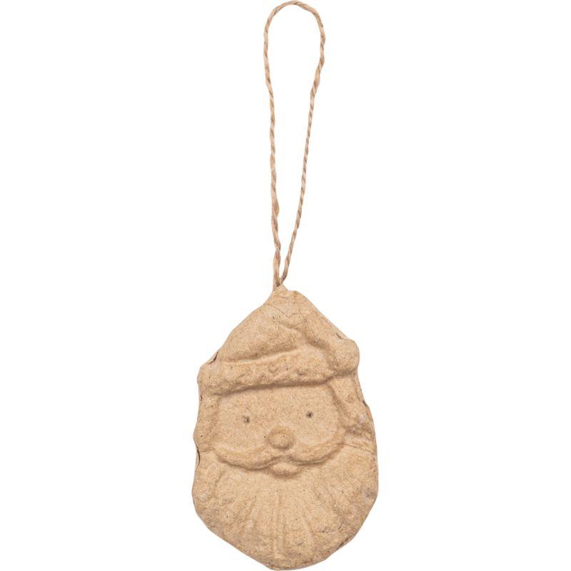 Ref. 59921, Lot de 10 têtes de père noël à suspendre en carton, marque DECOPATCH