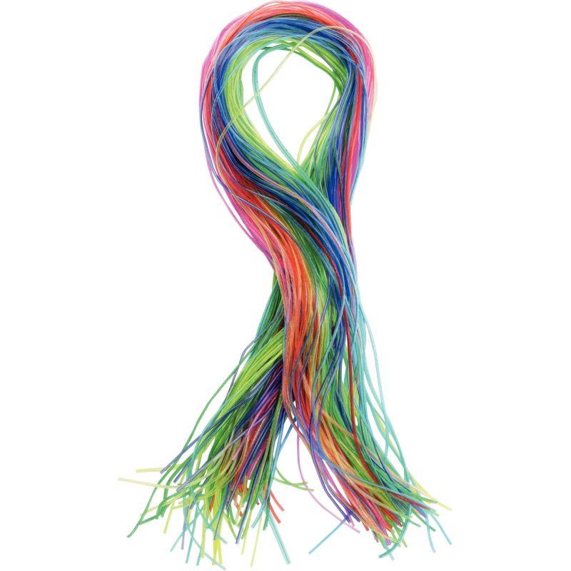Image de  Lot de 100 scoubidous pailletés longueur 80 cm 10 couleurs assorties 