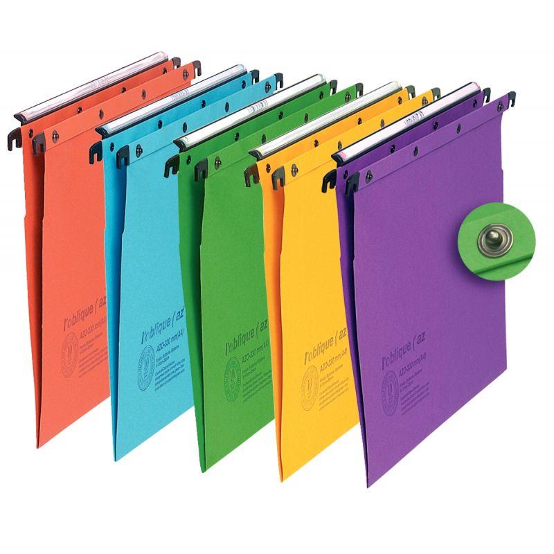 Image de  Paquet de 10 dossiers suspendus pour tiroir, dos V, coloris assortis 