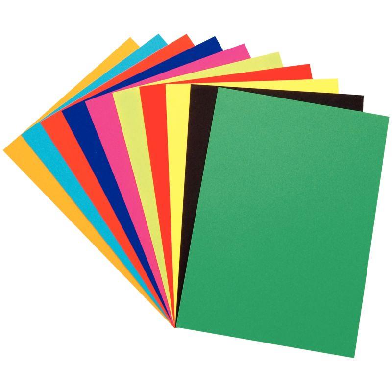 Image de  Paquet de 100 feuilles à dessin de couleurs 24x32cm 250g 