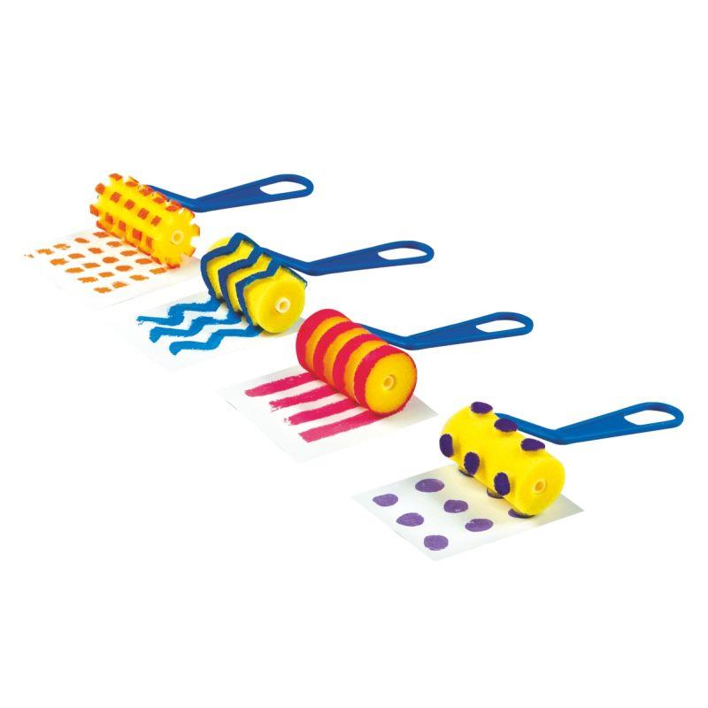 Image de  Sachet de 12 rouleaux à tracer fantaisie, 70 mm. 4 empreintes assorties 