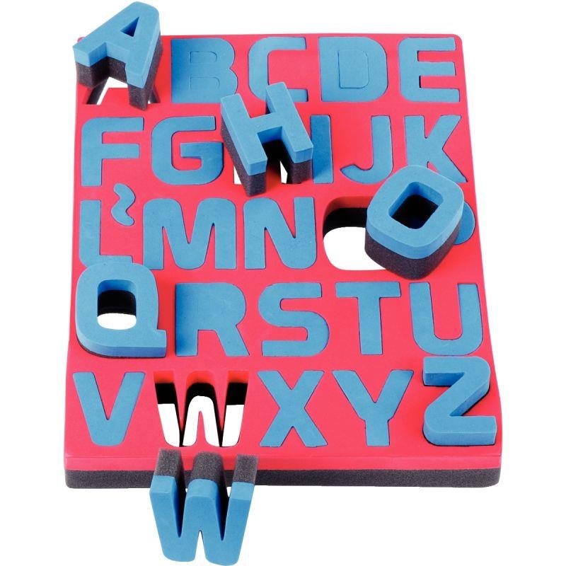 Image de  Lot de 26 maxi pochoirs éponges 2 densités. les 26 lettres de l''alphabet en majuscule 