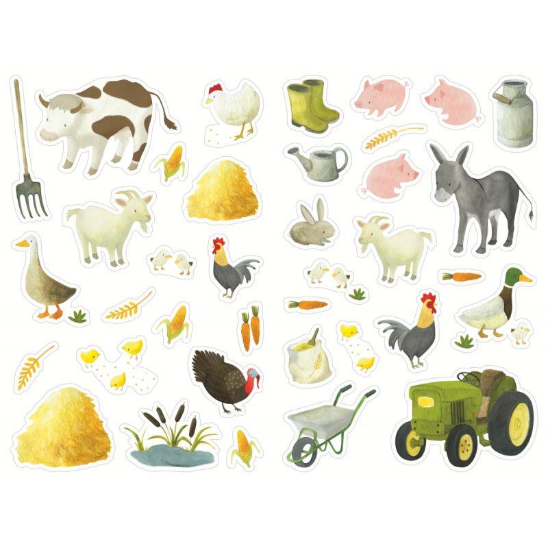 Image de  Pochette de 444 gommettes les animaux de la ferme, adhésives repositionnables 