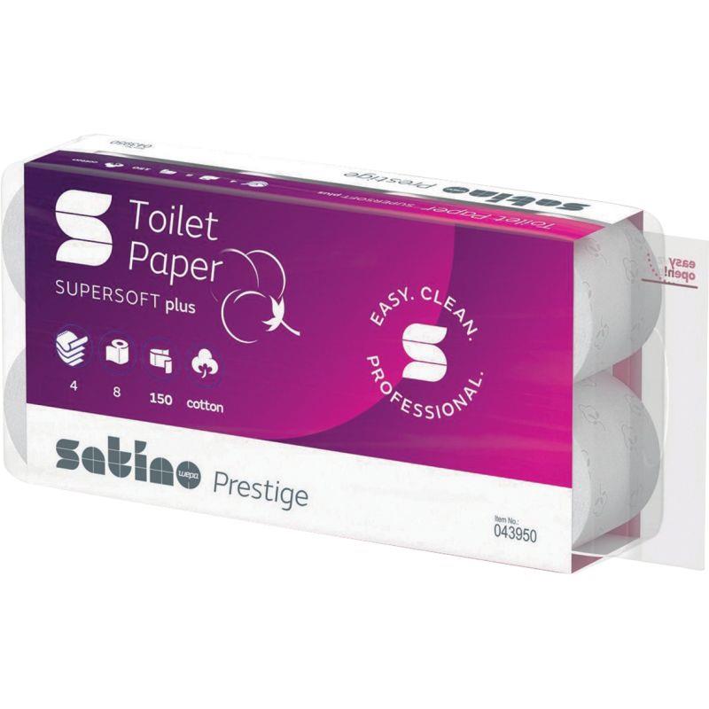 Image de  Lot de 8 rouleaux papier hygiénique pure 4 plis blanc 
