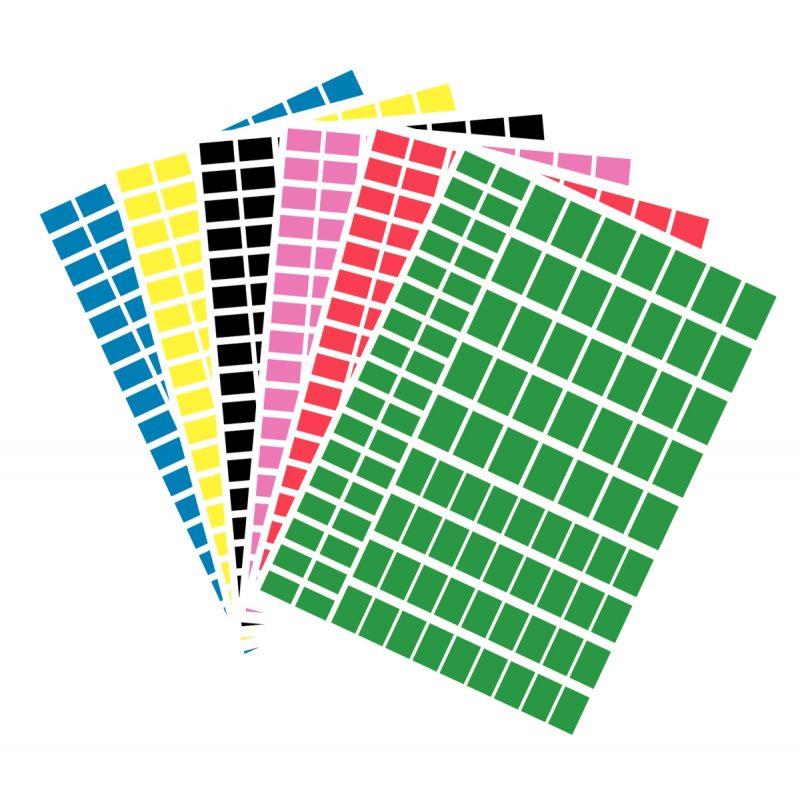 Image de  Pochette de 630 gommettes adhésives rectangulaires couleurs assorties 