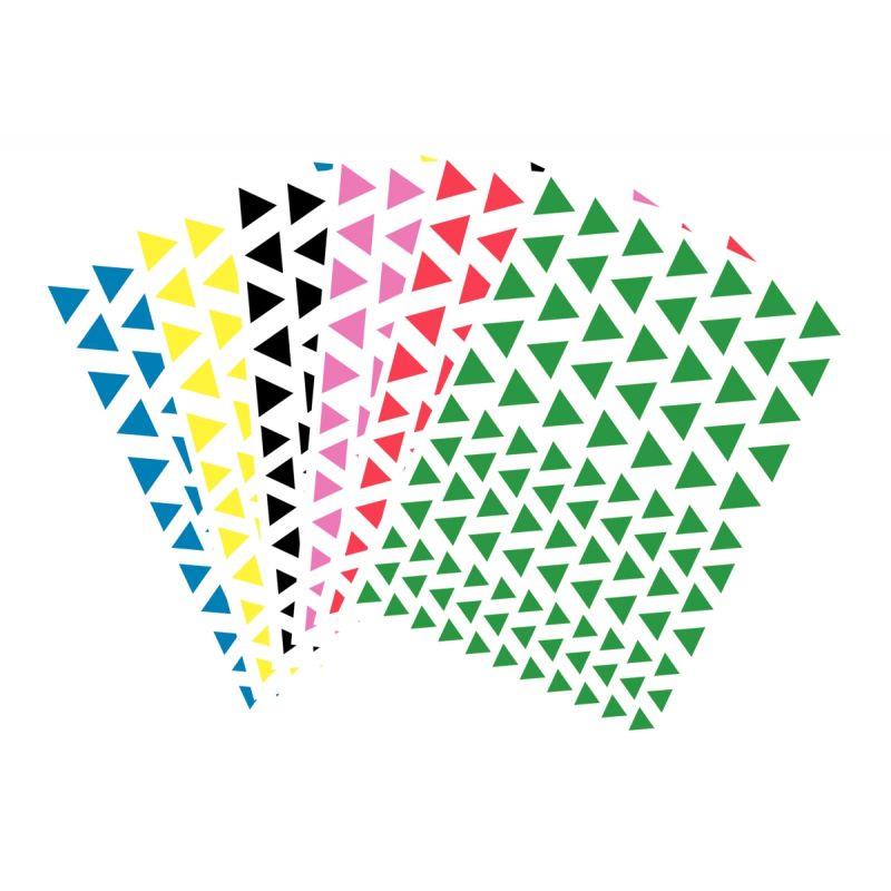 Image de  Pochette de 624 gommettes adhésives triangulaires couleurs assorties 