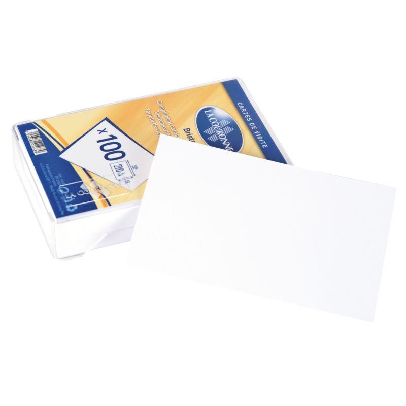 Image de  Boite de 100 cartes de visite blanches82X128mm 210g 