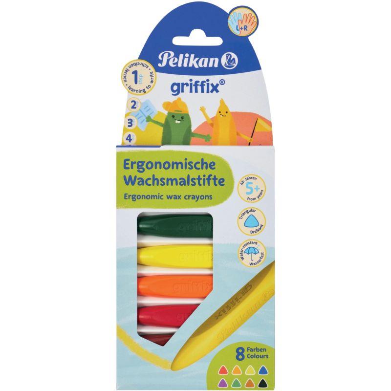 Ref. 60491, Etui de 8 crayons cire triangulaire Griffix, marque N.C