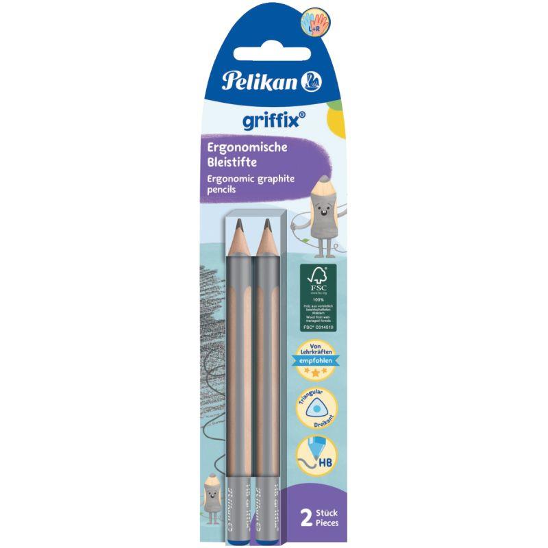 Ref. 60493, Blister de 2 crayons Griffix HB, marque N.C