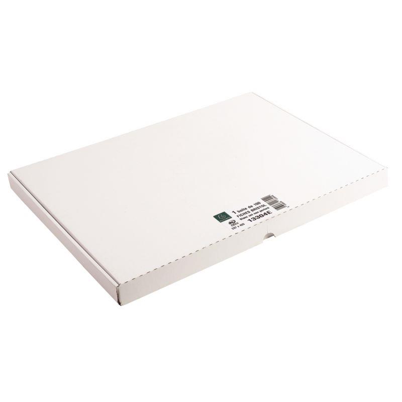Image de  Boîte de 100 fiches bristol non perforées carte forte 205 g uni blanc format 29,7 x 42 cm 
