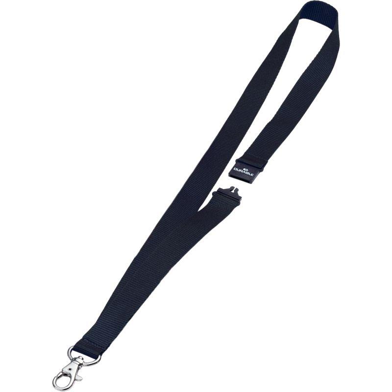 Image de  BOITE DE 10 LACET TEXTILE AVEC MOUSQUETON NOIR 